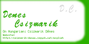 denes csizmarik business card